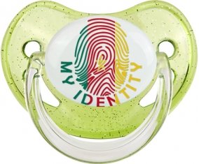 Empreinte My Identity Cameroun Sucette Physiologique Vert à paillette