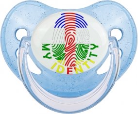 Empreinte My Identity République centrafricaine Sucette Physiologique Bleue à paillette