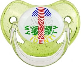 Empreinte My Identity République centrafricaine Sucette Physiologique Vert à paillette