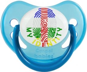 Empreinte My Identity République centrafricaine Sucette Physiologique Bleue phosphorescente