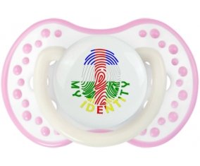 Empreinte My Identity République centrafricaine Sucette LOVI Dynamic Blanc-rose phosphorescente