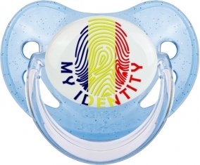 Empreinte My Identity Tchad Sucette Physiologique Bleue à paillette