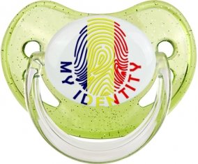 Empreinte My Identity Tchad Sucette Physiologique Vert à paillette