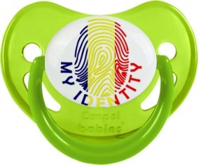 Empreinte My Identity Tchad Sucette Physiologique Vert phosphorescente