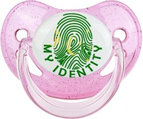 Empreinte My Identity Îles Cocos Sucette Physiologique Rose à paillette