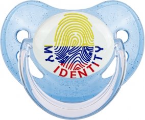 Empreinte My Identity Colombie Tétine Physiologique Bleue à paillette