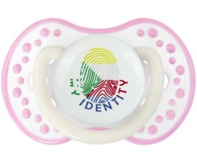 Empreinte My Identity Comores Tétine LOVI Dynamic Blanc-rose phosphorescente
