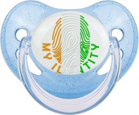 Empreinte My Identity Côte d'Ivoire Tétine Physiologique Bleue à paillette