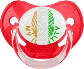 Empreinte My Identity Côte d'Ivoire Tétine Physiologique Rouge à paillette