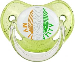 Empreinte My Identity Côte d'Ivoire Tétine Physiologique Vert à paillette