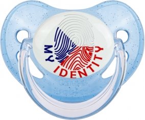 Empreinte My Identity République Tchèque Sucete Physiologique Bleue à paillette