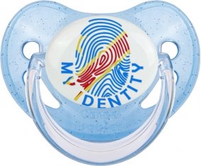 Empreinte My Identity République Démocratique du Congo Sucette Physiologique Bleue à paillette