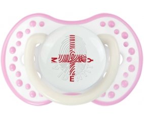 Empreinte My Identity Angleterre Sucette LOVI Dynamic Blanc-rose phosphorescente