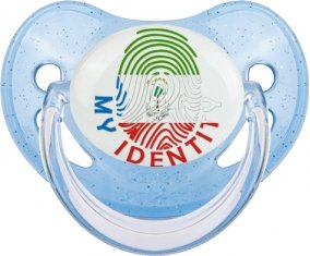 Empreinte My Identity Guinée Équatoriale Sucette Physiologique Bleue à paillette