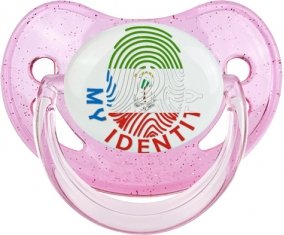 Empreinte My Identity Guinée Équatoriale Sucette Physiologique Rose à paillette