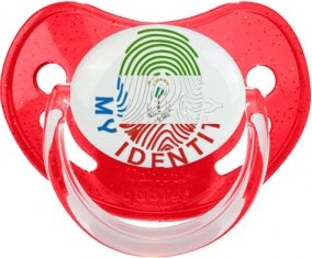 Empreinte My Identity Guinée Équatoriale Sucette Physiologique Rouge à paillette