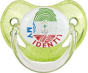 Empreinte My Identity Guinée Équatoriale Sucette Physiologique Vert à paillette