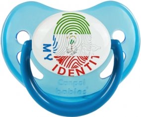 Empreinte My Identity Guinée Équatoriale Sucette Physiologique Bleue phosphorescente