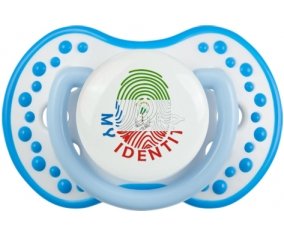 Empreinte My Identity Guinée Équatoriale Sucette LOVI Dynamic Blanc-bleu phosphorescente