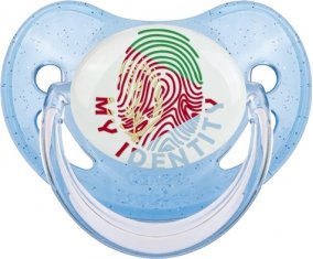 Empreinte My Identity Érythrée Tétine Physiologique Bleue à paillette