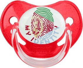 Empreinte My Identity Érythrée Tétine Physiologique Rouge à paillette