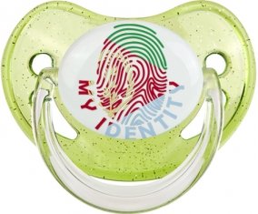 Empreinte My Identity Érythrée Tétine Physiologique Vert à paillette