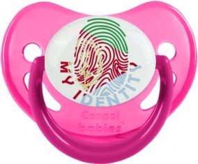 Empreinte My Identity Érythrée Tétine Physiologique Rose phosphorescente