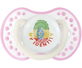 Empreinte My Identity Ethiopie Sucette LOVI Dynamic Blanc-rose phosphorescente