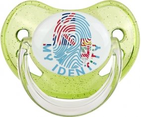 Empreinte My Identity Fidji Sucette Physiologique Vert à paillette