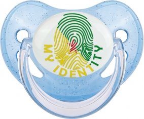 Empreinte My Identity Guyane Française Sucette Physiologique Bleue à paillette