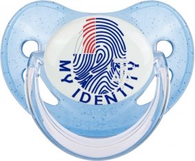Empreinte My Identity Terres australes françaises Tétine Physiologique Bleue à paillette