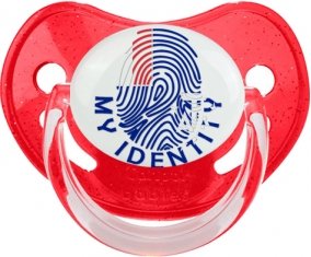Empreinte My Identity Terres australes françaises Tétine Physiologique Rouge à paillette