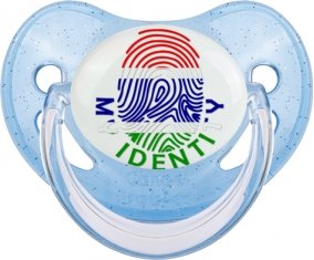Empreinte My Identity Gambie Sucette Physiologique Bleue à paillette