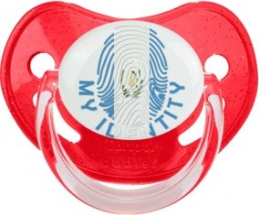 Empreinte My Identity Guatemala Tétine Physiologique Rouge à paillette