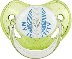 Empreinte My Identity Guatemala Tétine Physiologique Vert à paillette