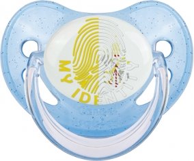 Empreinte My Identity Saint-Siège Sucette Physiologique Bleue à paillette