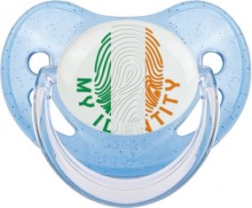 Empreinte My Identity Irlande Tétine Physiologique Bleue à paillette