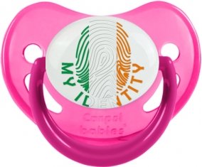 Empreinte My Identity Irlande Tétine Physiologique Rose phosphorescente