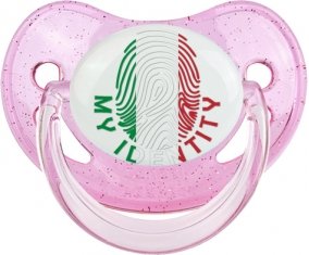 Empreinte My Identity Italie Sucette Physiologique Rose à paillette