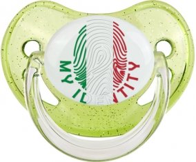 Empreinte My Identity Italie Sucette Physiologique Vert à paillette