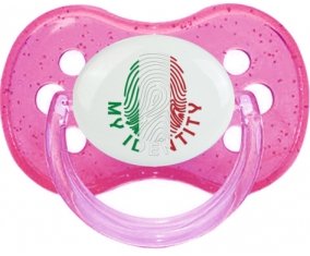 Empreinte My Identity Italie Tétine Cerise Rose à paillette