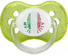 Empreinte My Identity Italie Tétine Cerise Vert à paillette