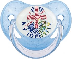 Empreinte My Identity Îles Pitcairn Tétine Physiologique Bleue à paillette