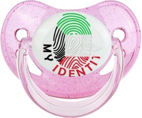 Empreinte My Identity Koweit Tétine Physiologique Rose à paillette