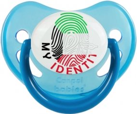 Empreinte My Identity Koweit Tétine Physiologique Bleue phosphorescente