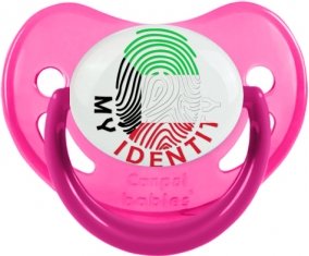 Empreinte My Identity Koweit Tétine Physiologique Rose phosphorescente