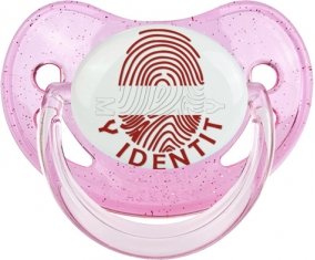 Empreinte My Identity Lettonie Sucette Physiologique Rose à paillette