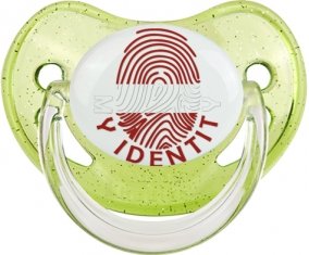 Empreinte My Identity Lettonie Sucette Physiologique Vert à paillette