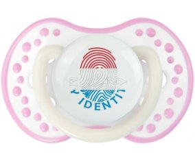 Empreinte My Identity Luxembourg Sucette LOVI Dynamic Blanc-rose phosphorescente