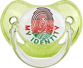 Empreinte My Identity Malawi Tétine Physiologique Vert à paillette